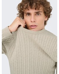 hellbeige Strickpullover von ONLY & SONS