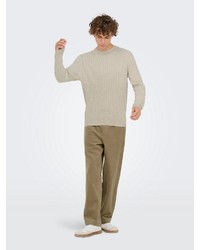 hellbeige Strickpullover von ONLY & SONS