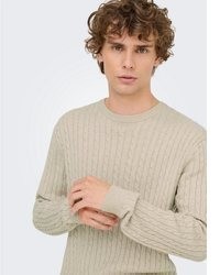 hellbeige Strickpullover von ONLY & SONS
