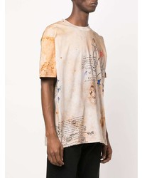 hellbeige Mit Batikmuster T-Shirt mit einem Rundhalsausschnitt von MJB Marc Jacques Burton