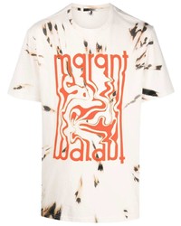 hellbeige Mit Batikmuster T-Shirt mit einem Rundhalsausschnitt von Isabel Marant
