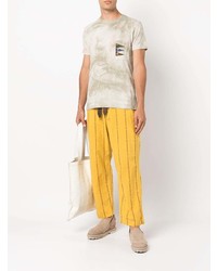 hellbeige Mit Batikmuster T-Shirt mit einem Rundhalsausschnitt von KAPITAL