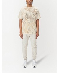 hellbeige Mit Batikmuster T-Shirt mit einem Rundhalsausschnitt von John Elliott