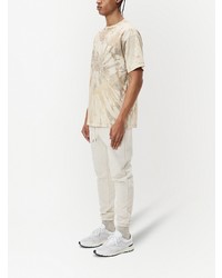 hellbeige Mit Batikmuster T-Shirt mit einem Rundhalsausschnitt von John Elliott