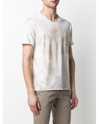 hellbeige Mit Batikmuster T-Shirt mit einem Rundhalsausschnitt von Giorgio Brato