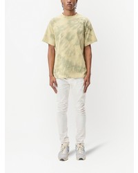 hellbeige Mit Batikmuster T-Shirt mit einem Rundhalsausschnitt von John Elliott