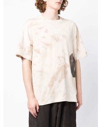 hellbeige Mit Batikmuster T-Shirt mit einem Rundhalsausschnitt von Ziggy Chen