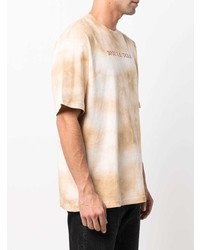 hellbeige Mit Batikmuster T-Shirt mit einem Rundhalsausschnitt von Diesel