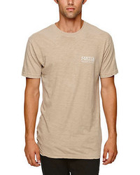 hellbeige T-Shirt mit einem Rundhalsausschnitt