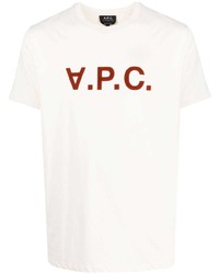 hellbeige T-Shirt mit einem Rundhalsausschnitt von A.P.C.