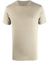 hellbeige T-Shirt mit einem Rundhalsausschnitt von AllSaints