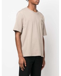 hellbeige T-Shirt mit einem Rundhalsausschnitt von Ami Paris