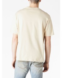 hellbeige T-Shirt mit einem Rundhalsausschnitt von Ami Paris