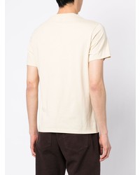 hellbeige T-Shirt mit einem Rundhalsausschnitt von Ami Paris