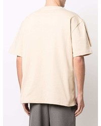 hellbeige T-Shirt mit einem Rundhalsausschnitt von Feng Chen Wang