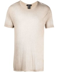 hellbeige T-Shirt mit einem Rundhalsausschnitt von Avant Toi