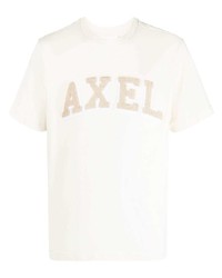 hellbeige T-Shirt mit einem Rundhalsausschnitt von Axel Arigato