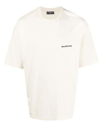 hellbeige T-Shirt mit einem Rundhalsausschnitt von Balenciaga
