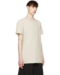 hellbeige T-Shirt mit einem Rundhalsausschnitt von Damir Doma