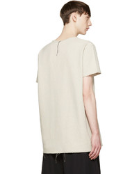 hellbeige T-Shirt mit einem Rundhalsausschnitt von Damir Doma