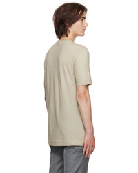 hellbeige T-Shirt mit einem Rundhalsausschnitt von Massimo Alba