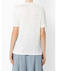 hellbeige T-Shirt mit einem Rundhalsausschnitt von Sissa