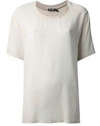 hellbeige T-Shirt mit einem Rundhalsausschnitt von BLK DNM
