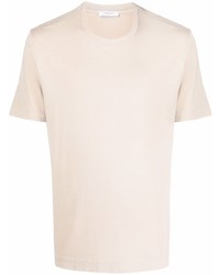 hellbeige T-Shirt mit einem Rundhalsausschnitt von Boglioli