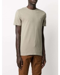 hellbeige T-Shirt mit einem Rundhalsausschnitt von AllSaints