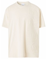 hellbeige T-Shirt mit einem Rundhalsausschnitt von Burberry