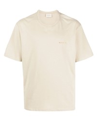 hellbeige T-Shirt mit einem Rundhalsausschnitt von Buscemi