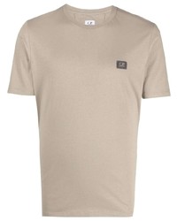 hellbeige T-Shirt mit einem Rundhalsausschnitt von C.P. Company