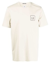 hellbeige T-Shirt mit einem Rundhalsausschnitt von C.P. Company