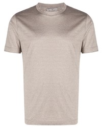 hellbeige T-Shirt mit einem Rundhalsausschnitt von Canali