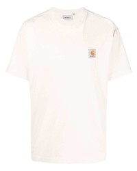 hellbeige T-Shirt mit einem Rundhalsausschnitt von Carhartt WIP
