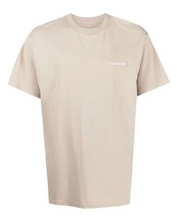 hellbeige T-Shirt mit einem Rundhalsausschnitt von Carhartt WIP