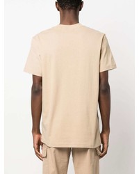 hellbeige T-Shirt mit einem Rundhalsausschnitt von Calvin Klein Jeans