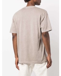 hellbeige T-Shirt mit einem Rundhalsausschnitt von John Elliott