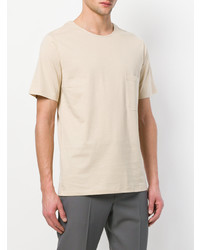 hellbeige T-Shirt mit einem Rundhalsausschnitt von Lemaire