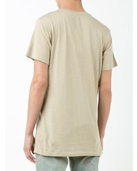 hellbeige T-Shirt mit einem Rundhalsausschnitt von John Elliott