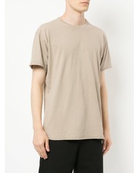 hellbeige T-Shirt mit einem Rundhalsausschnitt von John Elliott