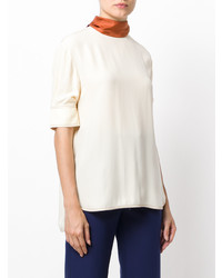 hellbeige T-Shirt mit einem Rundhalsausschnitt von Marni