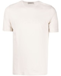 hellbeige T-Shirt mit einem Rundhalsausschnitt von Corneliani
