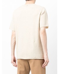 hellbeige T-Shirt mit einem Rundhalsausschnitt von Extreme Cashmere