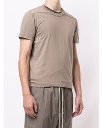 hellbeige T-Shirt mit einem Rundhalsausschnitt von Rick Owens