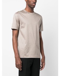 hellbeige T-Shirt mit einem Rundhalsausschnitt von Canali