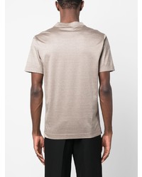 hellbeige T-Shirt mit einem Rundhalsausschnitt von Canali