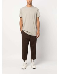 hellbeige T-Shirt mit einem Rundhalsausschnitt von Rick Owens