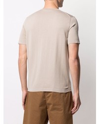 hellbeige T-Shirt mit einem Rundhalsausschnitt von Cenere Gb