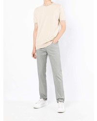 hellbeige T-Shirt mit einem Rundhalsausschnitt von Kiton